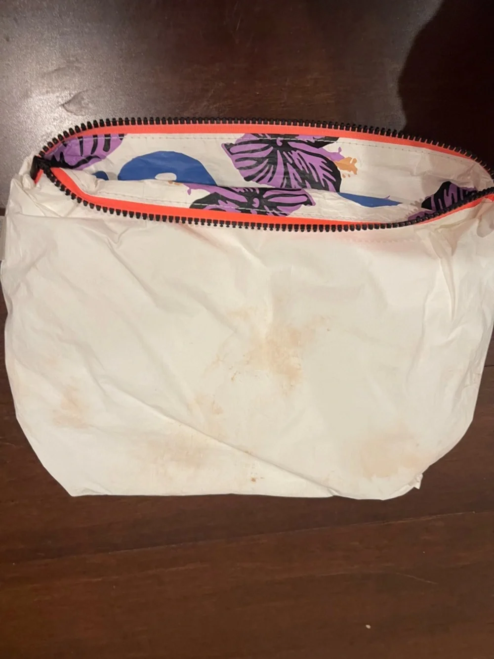 aloha collection floral print zipper pouch purple design - Picture 8 of 12